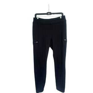 Talbots Polartec Black Leggings Pants Zip Cargo Womens Size Large Active Outdoor